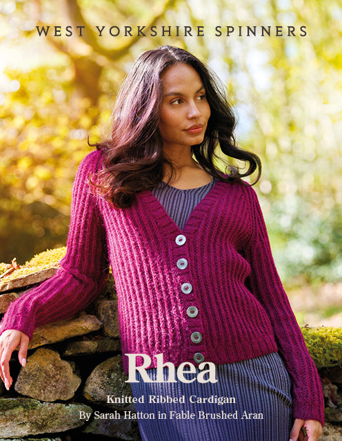 WYS Rhea Knitted Cardigan Pattern for Fable Brushed Aran