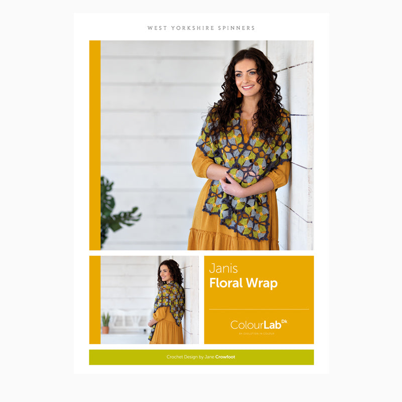 WYS Janis Floral Wrap Crochet Pattern for Colour Lab