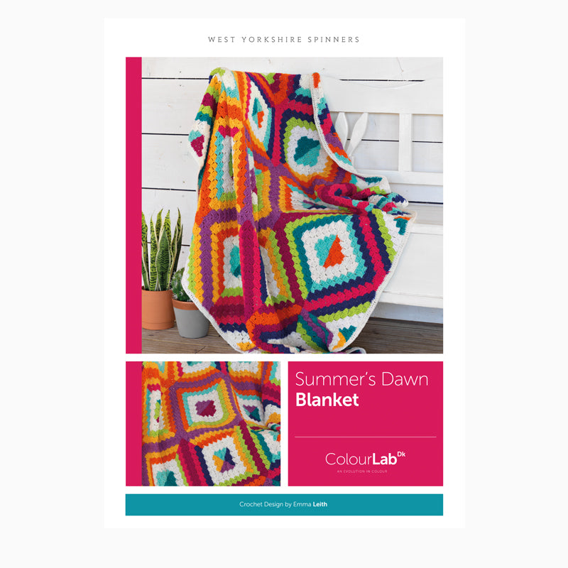 WYS Summer's Dawn Blanket Crochet Pattern for Colour Lab