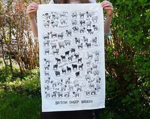 British Breeds Tea Towel by Katie Green
