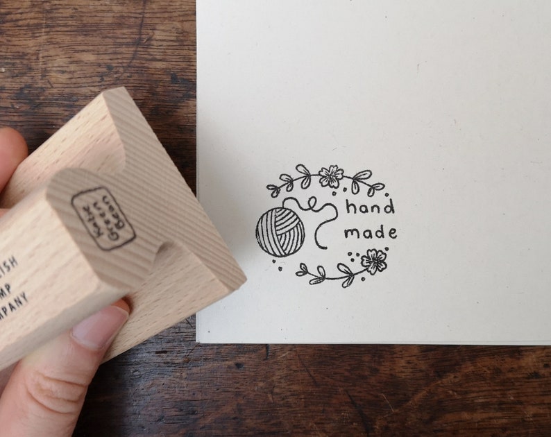 Rubber Stamp - Handmade With Yarn by Katie Green