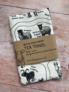British Breeds Tea Towel by Katie Green